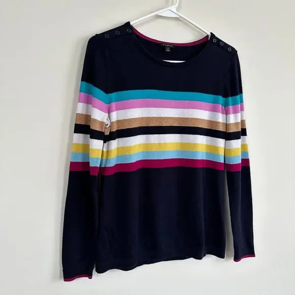 Talbots Striped Sweater Womens SMALL Multicolor Pullover Preppy Office Twee - Picture 6 of 10